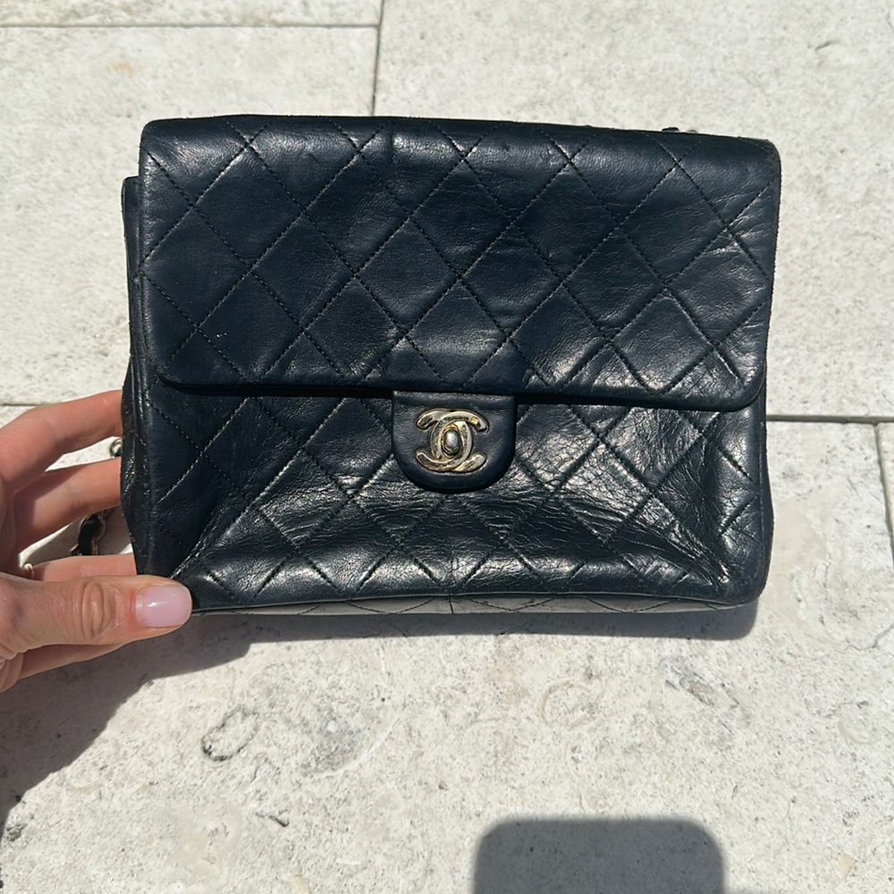 CHANEL lambskin classic quilted mini square flap bag VINTAGE